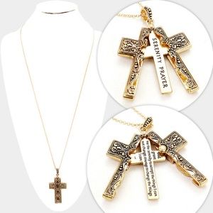 "Serenity Prayer" Antique Locket Pendant Necklace